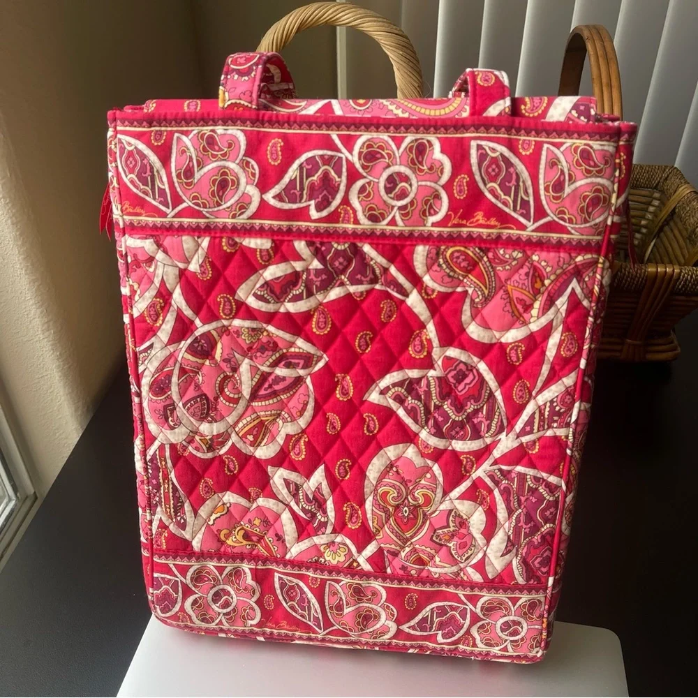 Vera Bradley Quilted Red Floral Personal Laptop Bag